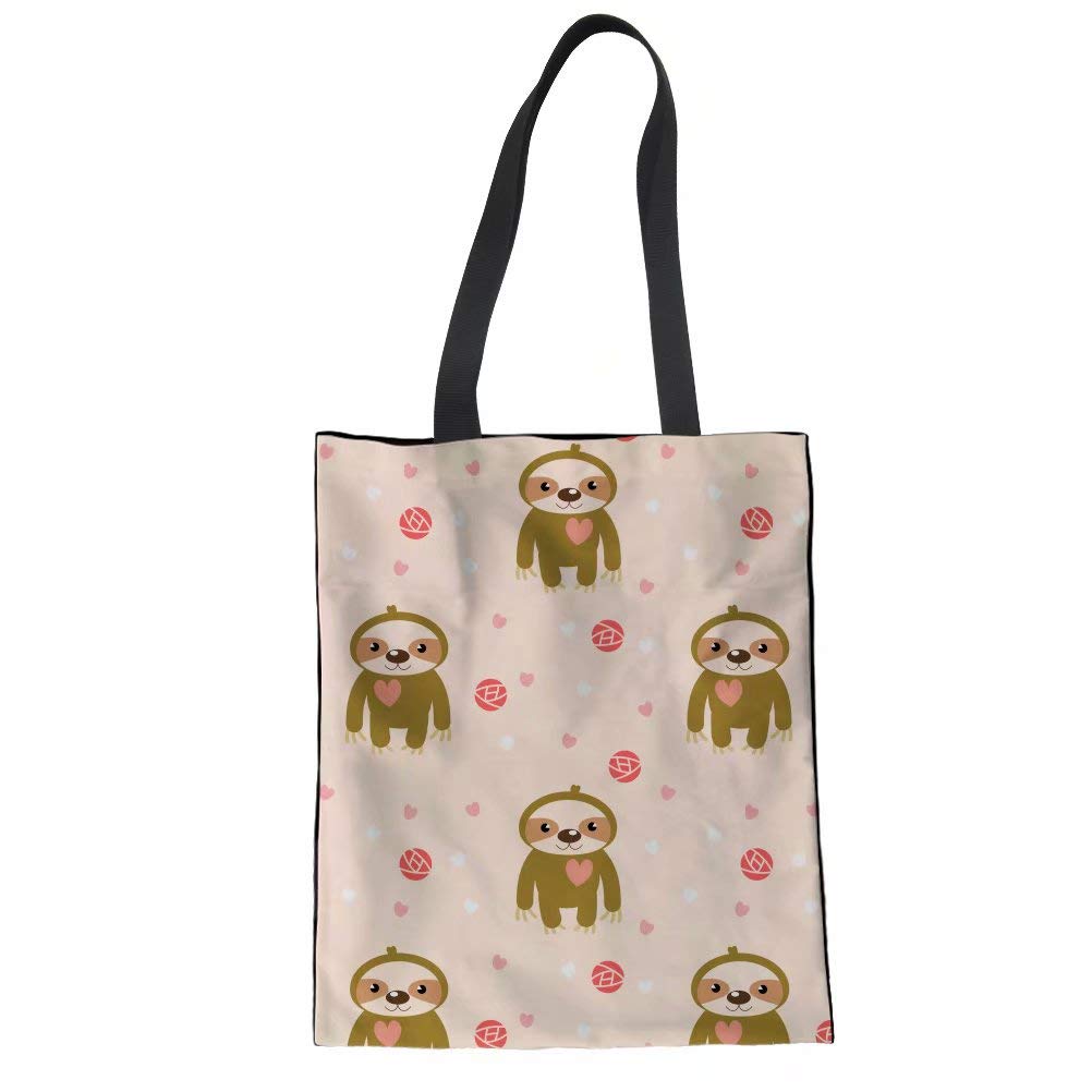 Sloth Canvas Tote Bag - Casual Shoulder Bag for Shopping, Travel & School