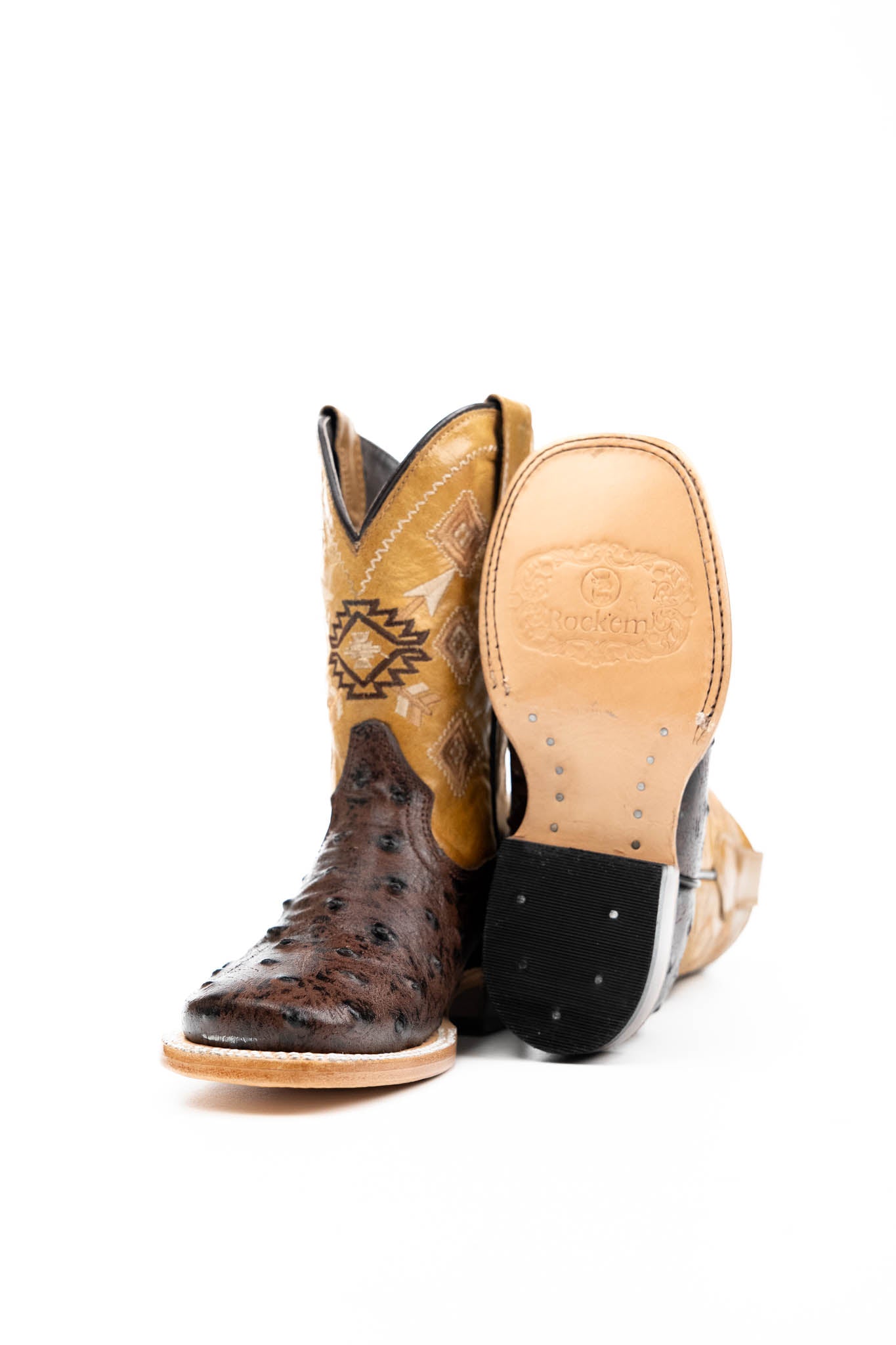 Little Ostrich Pro Rodeo Kids Boots - Western Style Cowboy Boots for Boys & Girls - Durable Leather Riding Boots for Rodeo, Horseback Riding & Country Fashion