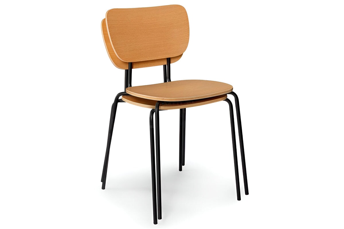 MS Hospitality Sallie Chair - Modern Dining Chair with Upholstered Seat & Metal Legs - Perfect for Restaurants, Cafes & Home Dining Rooms