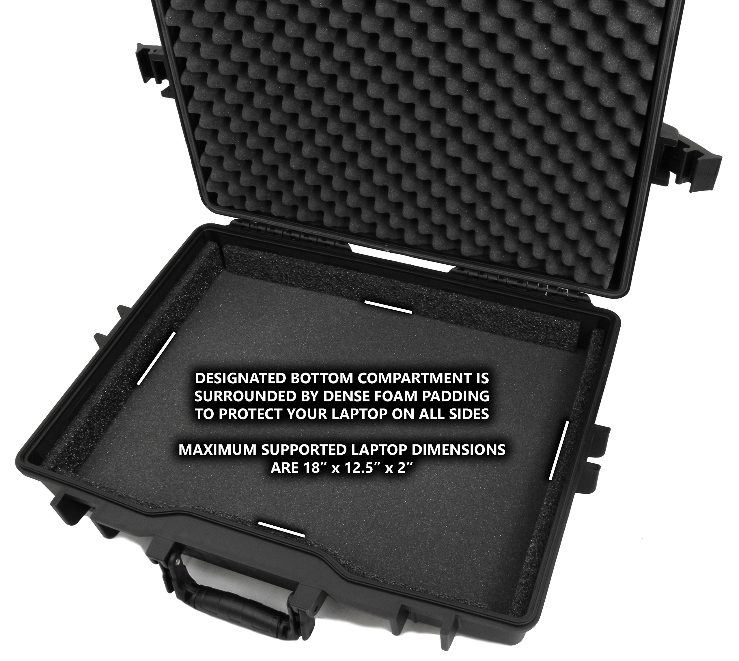 CASEMATIX 15.6-17.3 Inch Waterproof Laptop Hard Case for Dell Alienware M15, Area 51m AW17R4, AW15R3 - Durable Protective Sleeve for 17 Inch Gaming Laptops - Perfect for Travel, Office & School Use