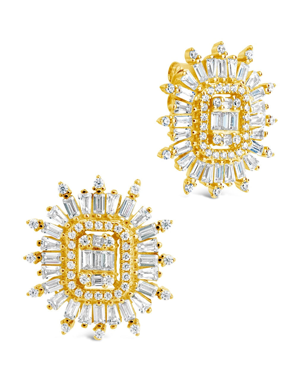 Mari CZ Statement Stud Earrings for Women - Sparkling Cubic Zirconia Elegant Jewelry - Perfect for Parties, Weddings & Special Occasions