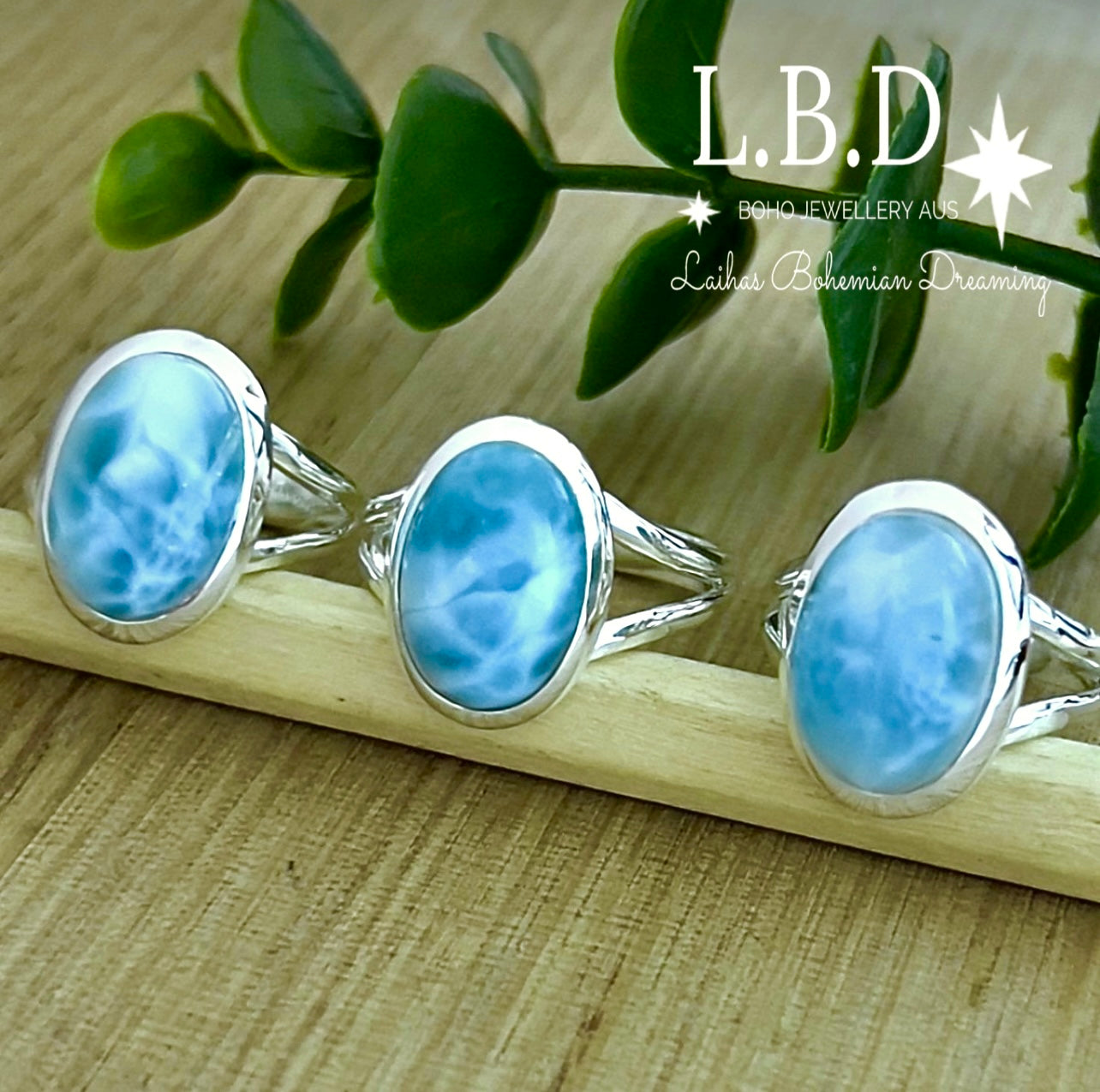 Handmade Classic Oval Larimar Ring - Genuine Blue Stone Jewelry for Women, Perfect for Weddings, Parties & Everyday Elegance