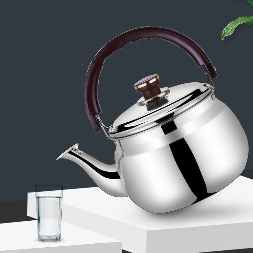 Stainless Steel Stovetop Tea Kettle - Large Capacity Teapot in 3 Sizes, Works with All Heat Sources, Anti-Scald Handle - Perfect for Home Brewing, Office Tea Time & Camping