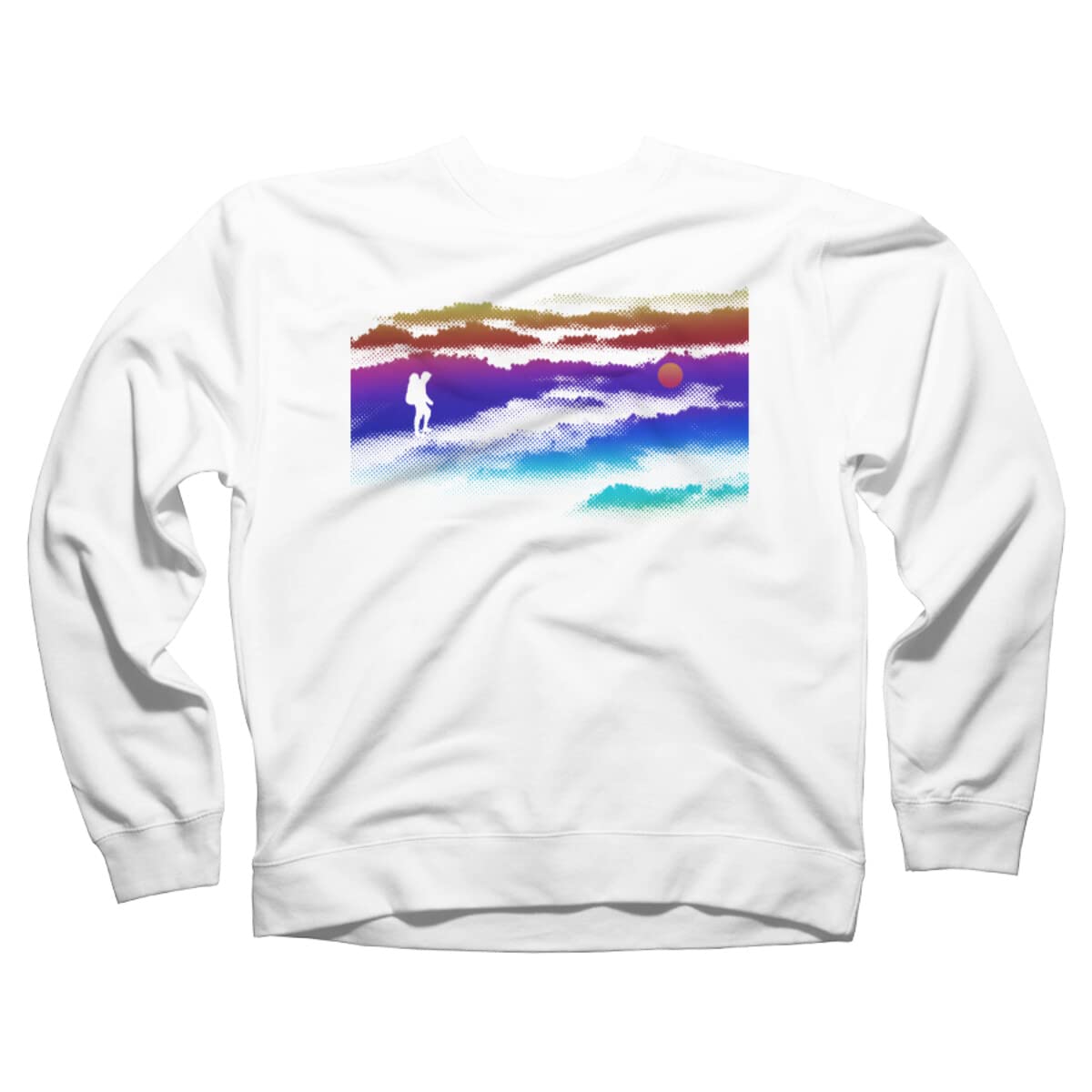 Design By Humans Unisex Hiking at Dawn Sweatshirt by hkartist - Comfortable Pullover for Outdoor Adventures, Camping & Casual Wear