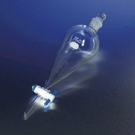 Corning 6402-250 Pyrex Pear-Shaped Separatory Funnel 250mL - Lab Glassware for Liquid Extraction & Chemical Separation - Perfect for Chemistry Labs, Research & Educational Experiments