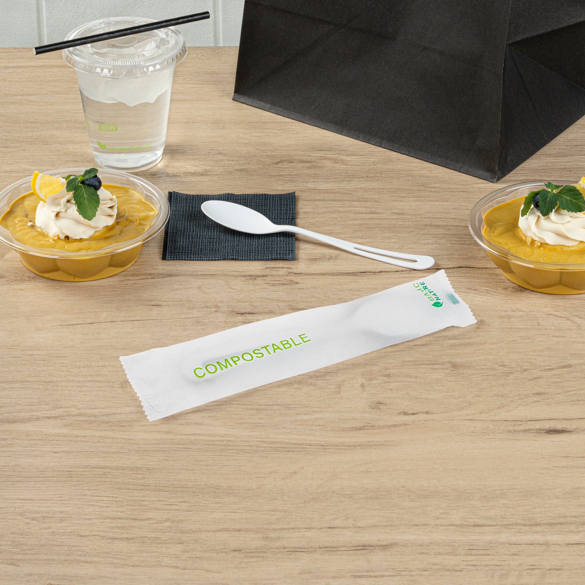 Eco-Friendly White CPLA Compostable Spoons - Heat Resistant Biodegradable Cutlery, 7.5 Inch, 250 Count Bulk Pack | Perfect for Parties, Picnics & Sustainable Dining