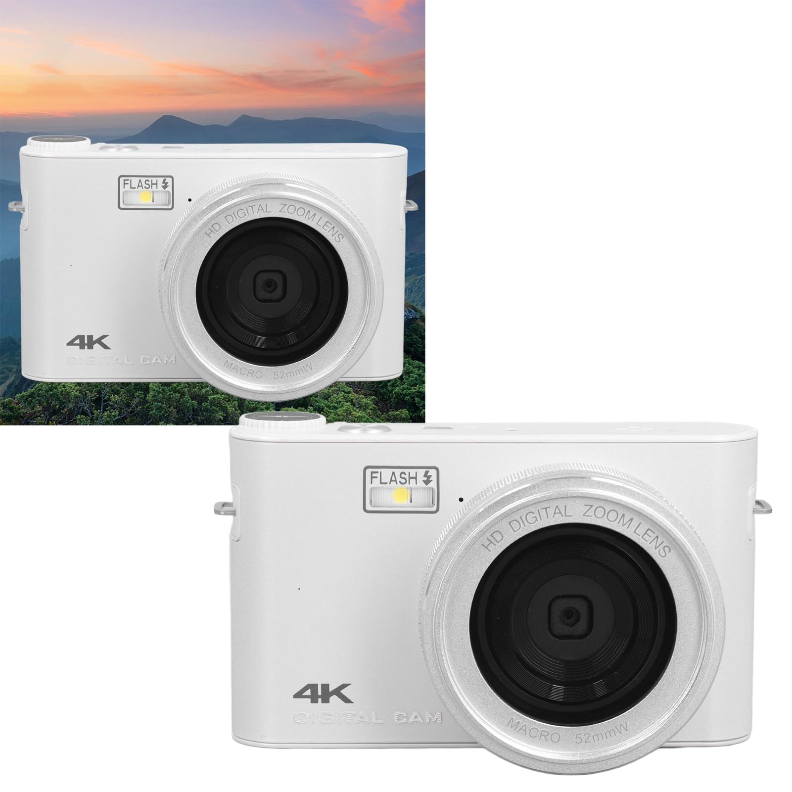 64MP Digital Camera for Adults - Compact Selfie Camera with 3