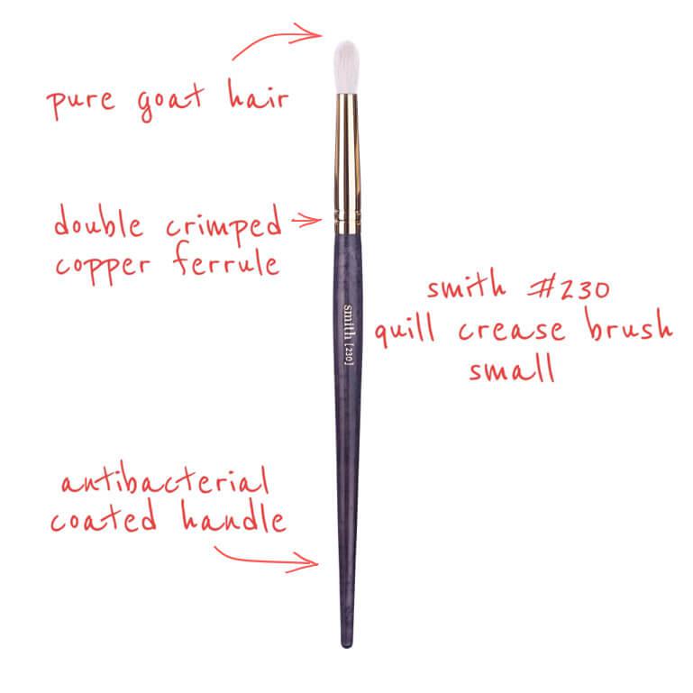 Smith Cosmetics 230 Quill Crease Brush Small - Professional Eye Makeup Brush for Blending & Contouring - Perfect for Eyeshadow, Smokey Eye & Detailed Makeup Application