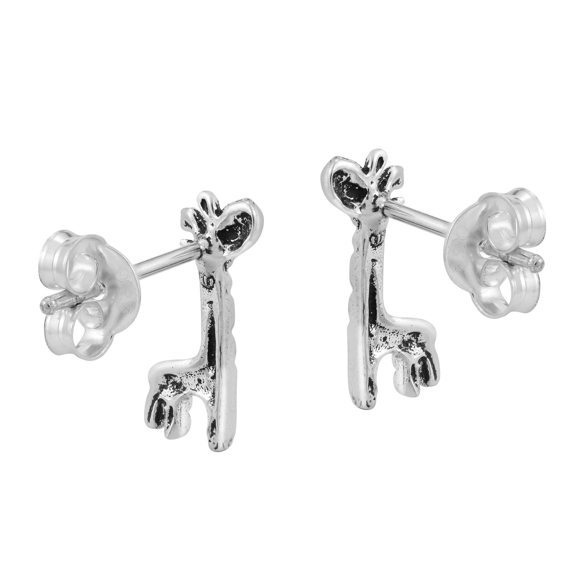 AeraVida .925 Sterling Silver Giraffe Stud Earrings for Women | Cute Animal Jewelry Gift | Perfect for Casual Wear, Office & Special Occasions