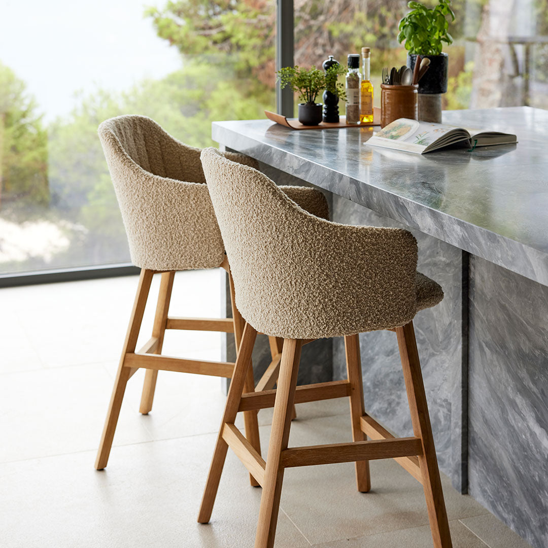 Premium Choice Counter Chair with Wood Base - Includes Back & Seat Cushion - Perfect for Kitchen Islands, Breakfast Bars & Home Dining Areas