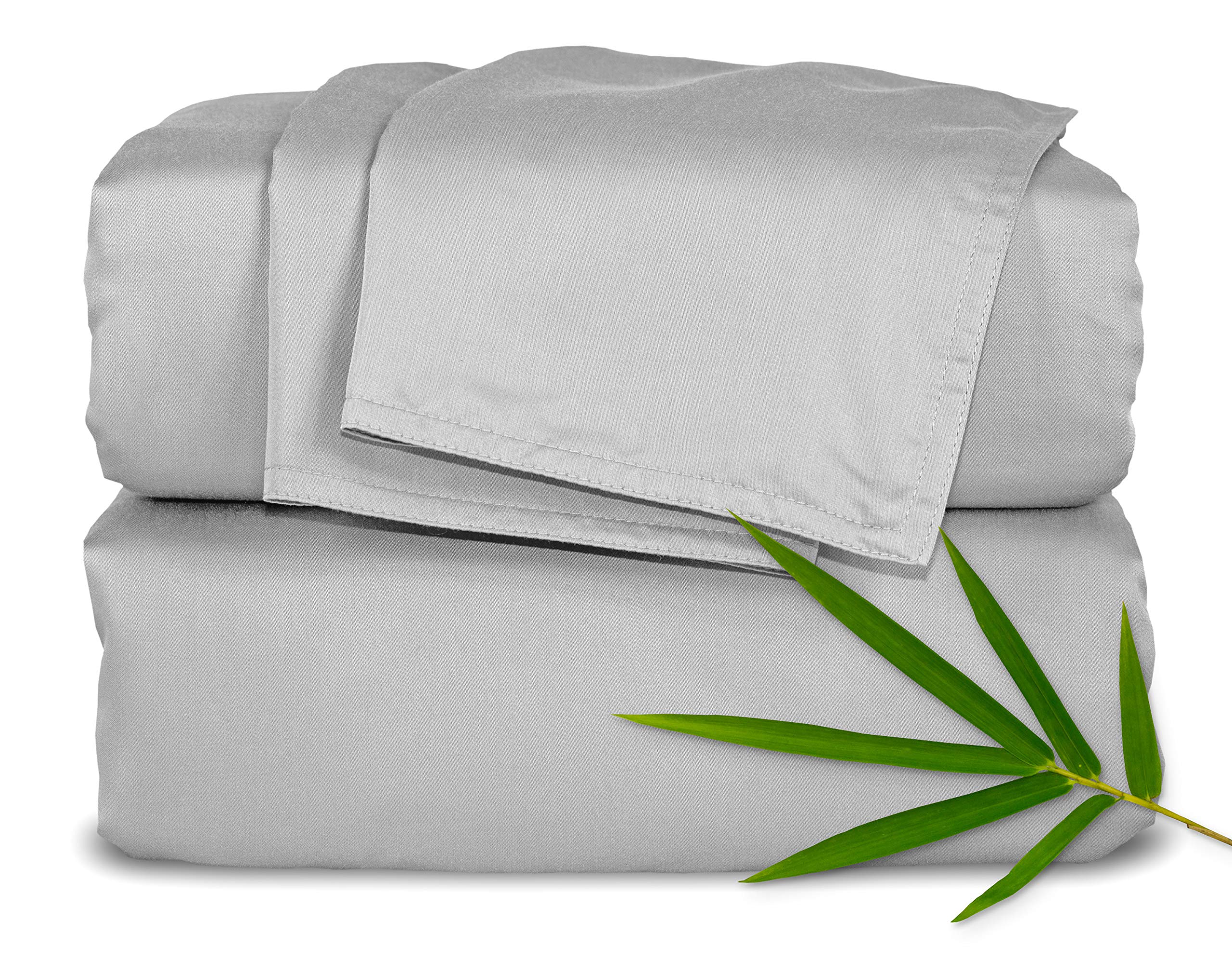 Premium 100% Organic Bamboo Sheets 4-Piece Set - Full Size, Ultra Soft & Cooling, Double Stitched, 16