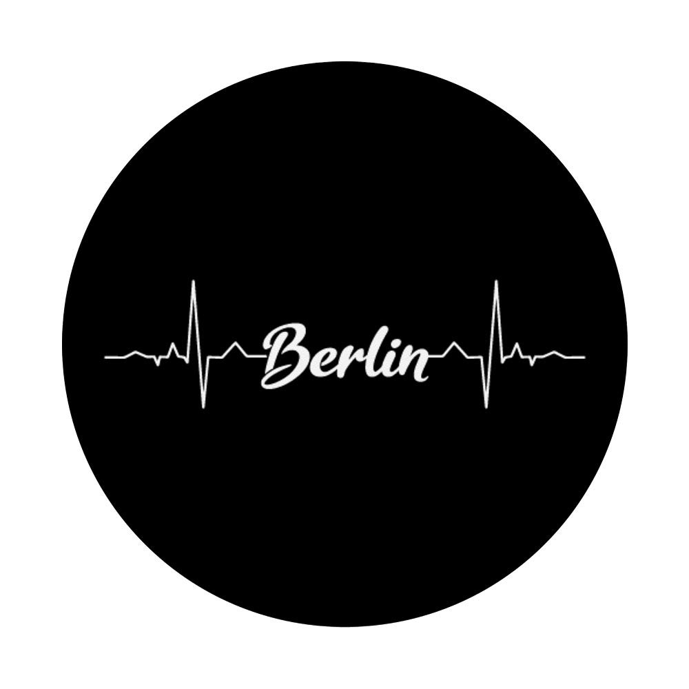 Berlin Heartbeat Graphic PopSockets Swappable PopGrip - Perfect Gift for Berlin Fans & Residents | Use for Phones, Tablets & Laptops