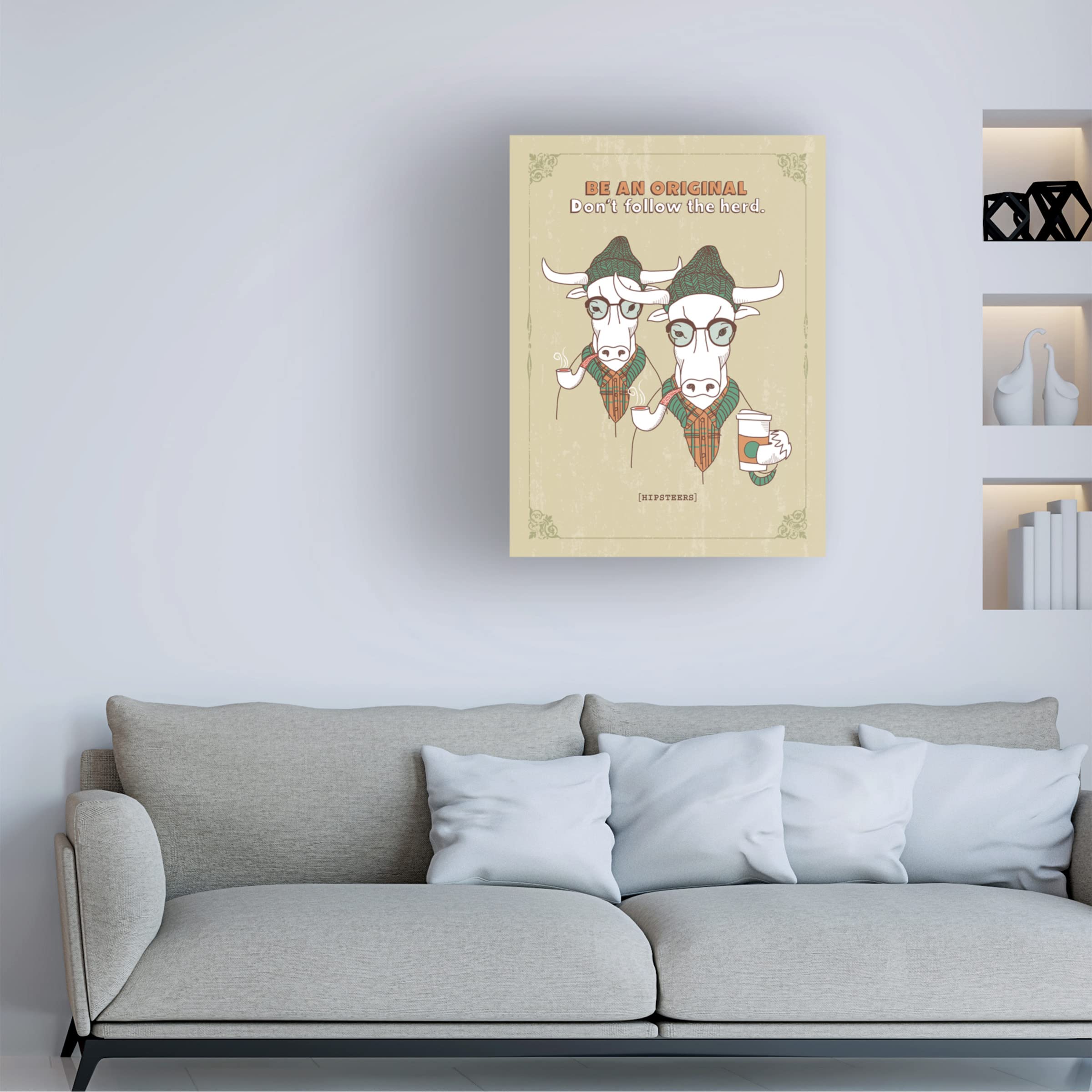 Trademark Fine Art 'Hipsteers' Canvas Wall Art by Ron Magnes - Modern Abstract Painting for Living Room, Bedroom & Office Decor