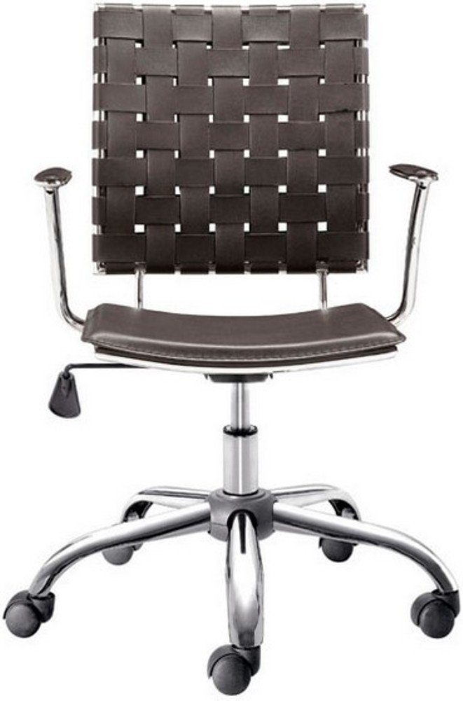 Zuo Modern Office Chair with Espresso Criss Cross Design - Ergonomic Mesh Back & Adjustable Height - Perfect for Home Office, Workspace & Conference Rooms