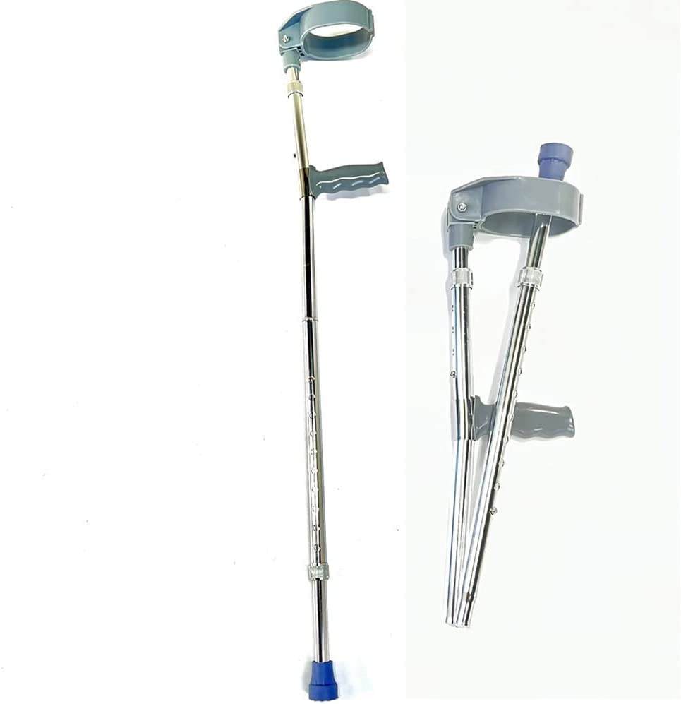 SYALEO Adjustable Folding Aluminum Forearm Crutches - Lightweight Ergonomic Walking Aid for Men & Women - Ideal for Injury Recovery, Mobility Support & Daily Use