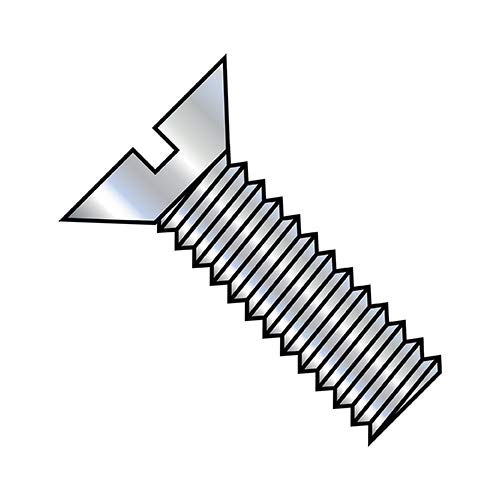 10-24X1 1/4 Inch Slotted Flat Head Machine Screws - Fully Threaded Zinc Plated (Pack of 4,000) - BC-1020MSF by Shorpioen - Ideal for Furniture Assembly, Electronics, and DIY Projects