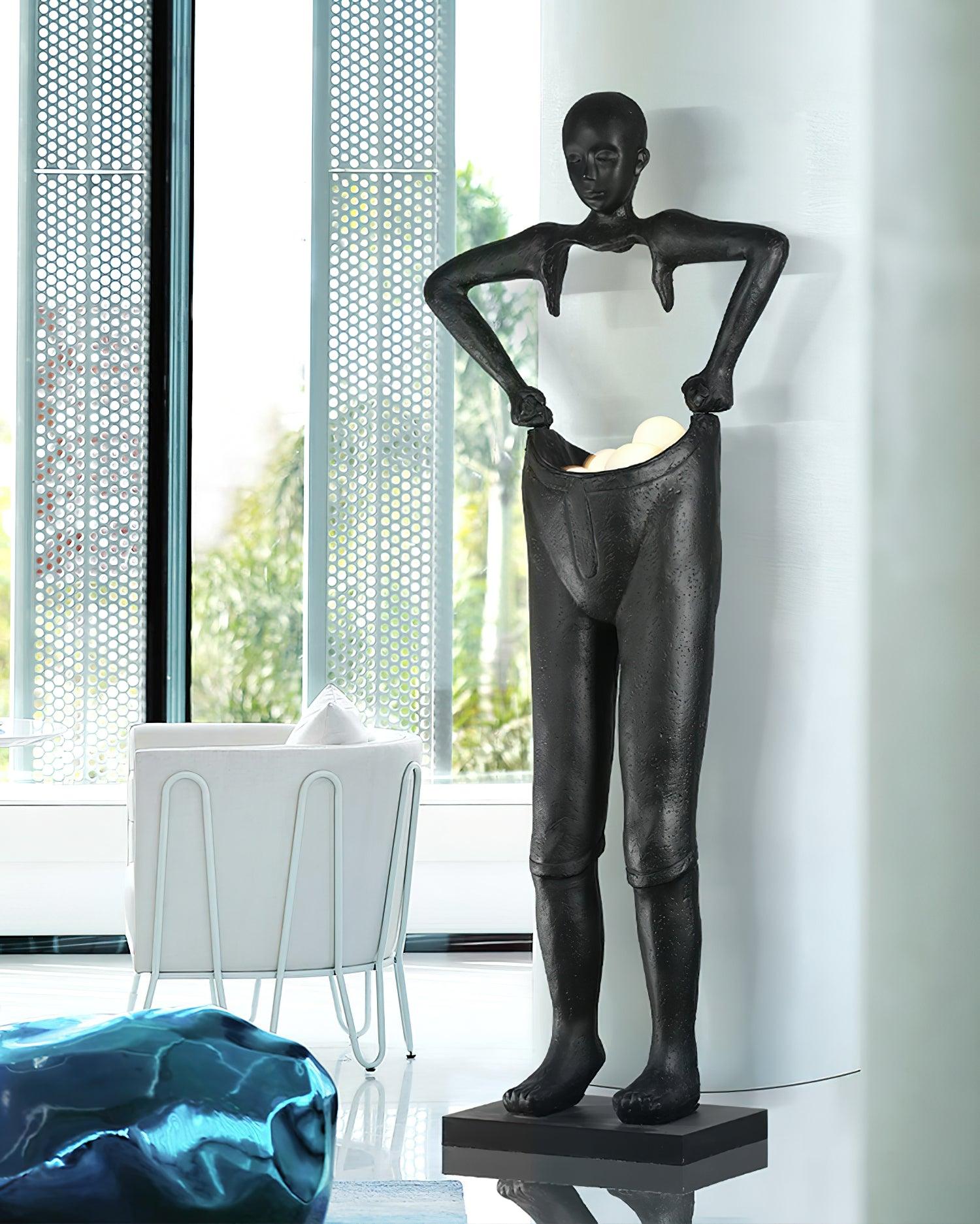 Modern Carrier Sculpture Floor Lamp - Adjustable LED Standing Light for Living Room, Bedroom & Office - Elegant Home Decor Lighting with Remote Control & Dimmable Brightness