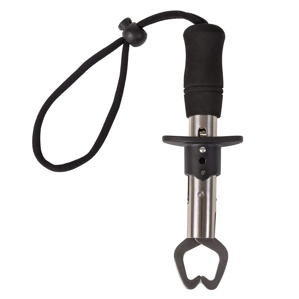 Portable Stainless Steel Fish Lip Gripper Tool with Wrist Strap - Secure Fish Handling for Catch & Release, Fishing Tournaments, and Outdoor Adventures