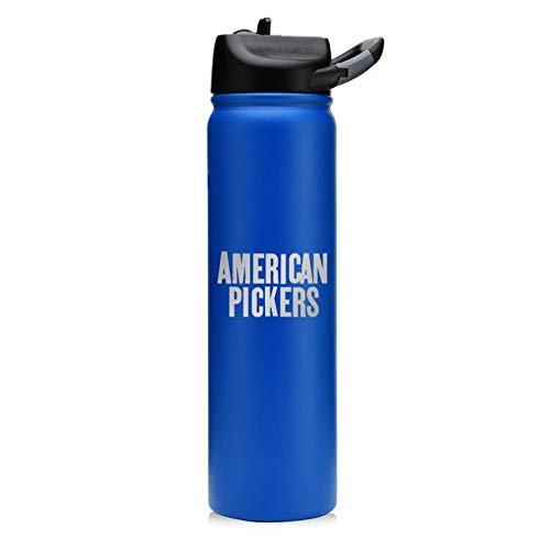 American Pickers Logo Laser Engraved Stainless Steel Insulated Water Bottle - 27oz (800ml) Vacuum Flask - Deep Blue - Keeps Drinks Cold for 24 Hours/Hot for 12 Hours - Perfect for Outdoor Adventures, Gym & Office Use