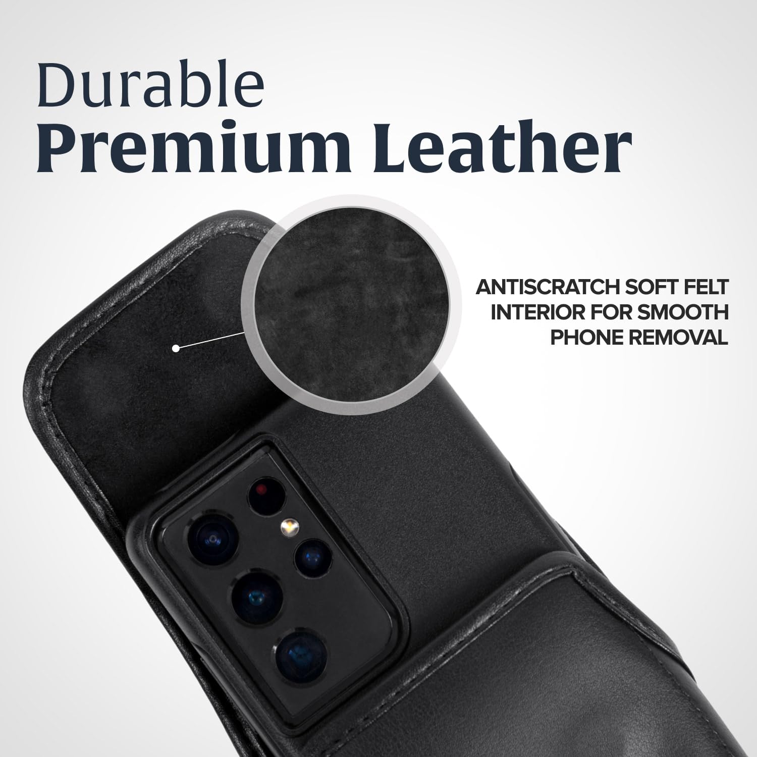 Premium Leather Phone Holster for Samsung Galaxy S25 Ultra/S20 Ultra - Magnetic Closure Belt Clip Holder for Men & Women - Perfect for Work, Hiking & Outdoor Activities