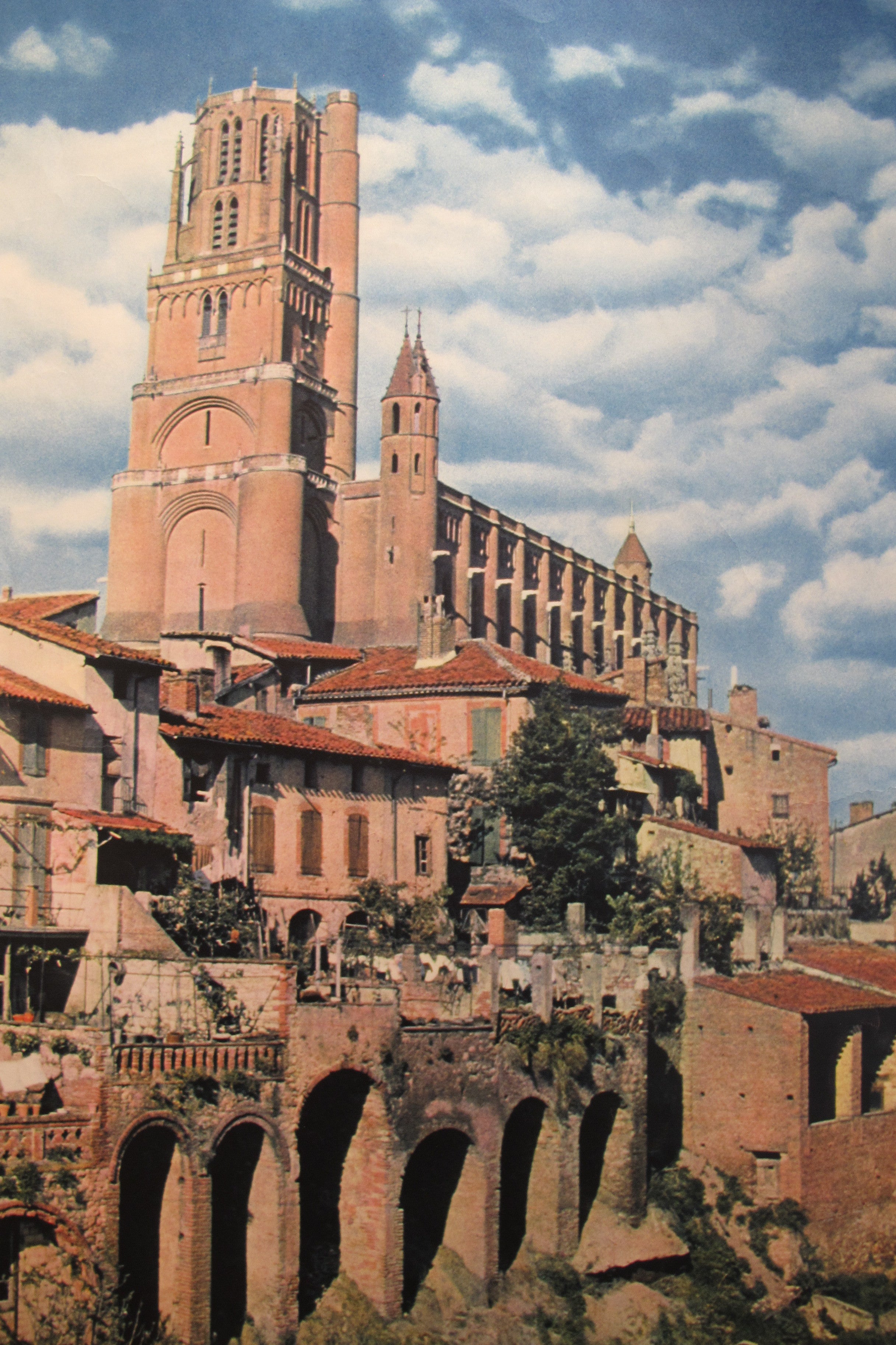 1950s Vintage French Travel Poster - Cathedrale d'Albi Wall Art | Retro Travel Decor for Home & Office | Perfect for Living Room, Bedroom or Gift