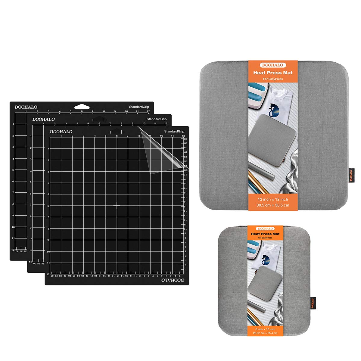 DOOHALO Standard Grip Cutting Mat 12X12 Inch - Self-Healing Craft Mat for Cricut Maker, Expression, Air 2, Easy Press - Heat Resistant Work Surface for Vinyl Cutting, Scrapbooking & DIY Projects
