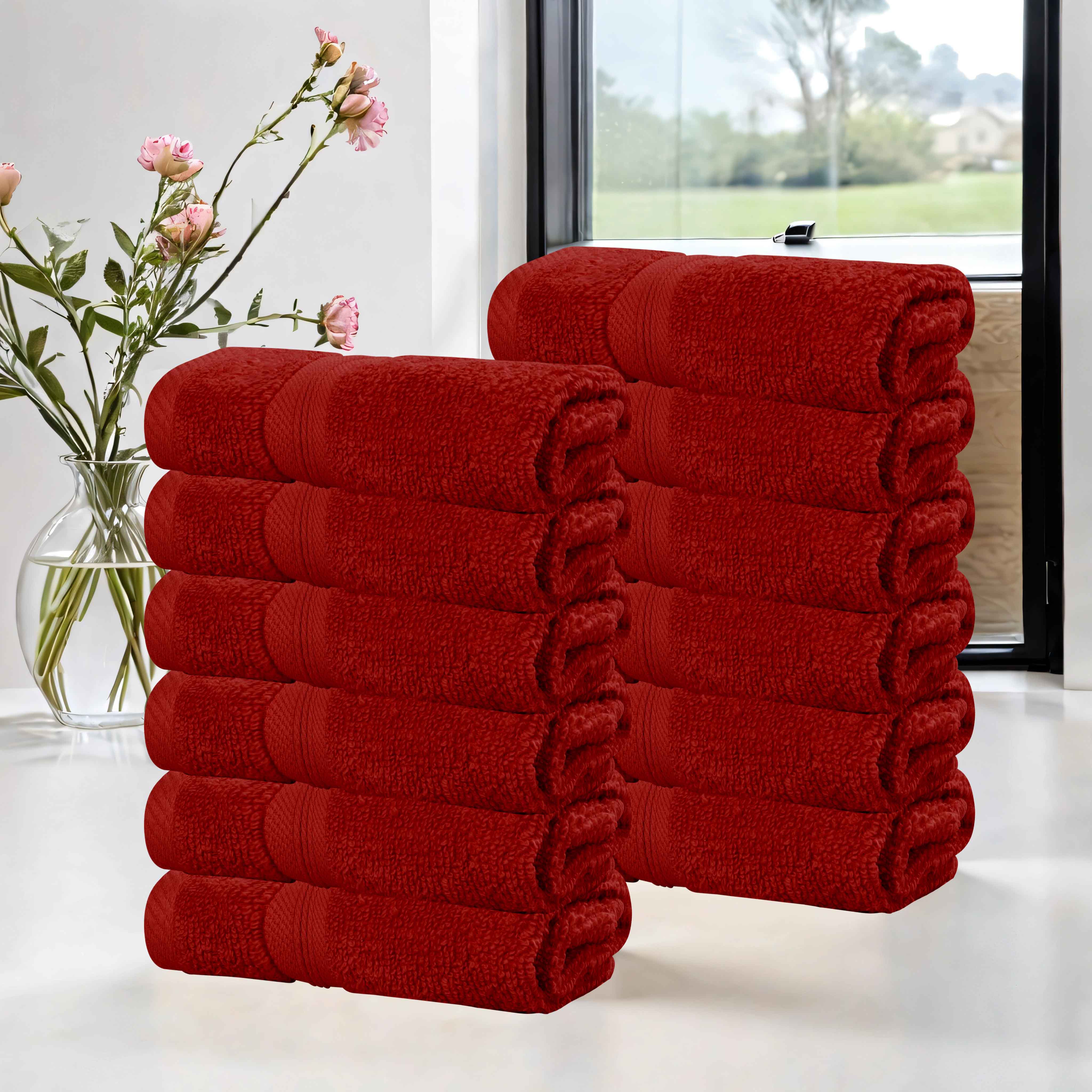 Premium 12-Pack Zero Twist Cotton Face Towels & Washcloths | Ultra Soft, Absorbent & Skin-Friendly | Perfect for Spa, Baby Care & Gentle Exfoliation