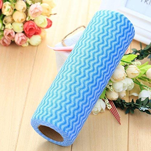 Alokrupswam Bulk Paper Towels Roll - 100% Non-Woven Reusable Cleaning Cloths for Kitchen, Dishes & Household Cleaning | Eco-Friendly Dish Towels & Napkins (Random Colors, 1 Roll) - Perfect for Spills, Counter Wiping & Dish Drying