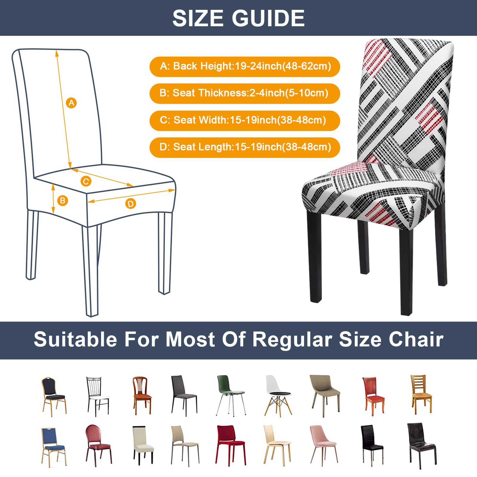Stretch Dining Chair Covers Set of 4 - Washable Spandex Slipcovers for Kitchen, Hotel, Wedding & Home Decor - Perfect for Dining Room, Restaurant & Special Events