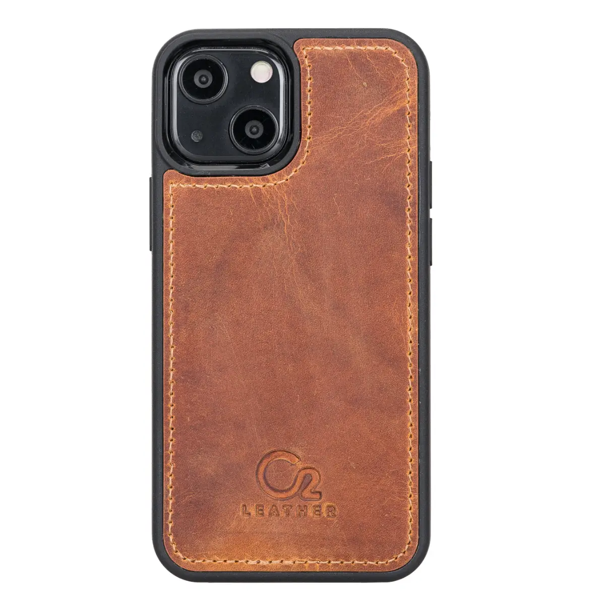Premium Camel Brown Genuine Leather Wallet Case for iPhone 13 Mini - Slim Protective Cover with Card Slots (Perfect for Everyday Use, Travel & Business)