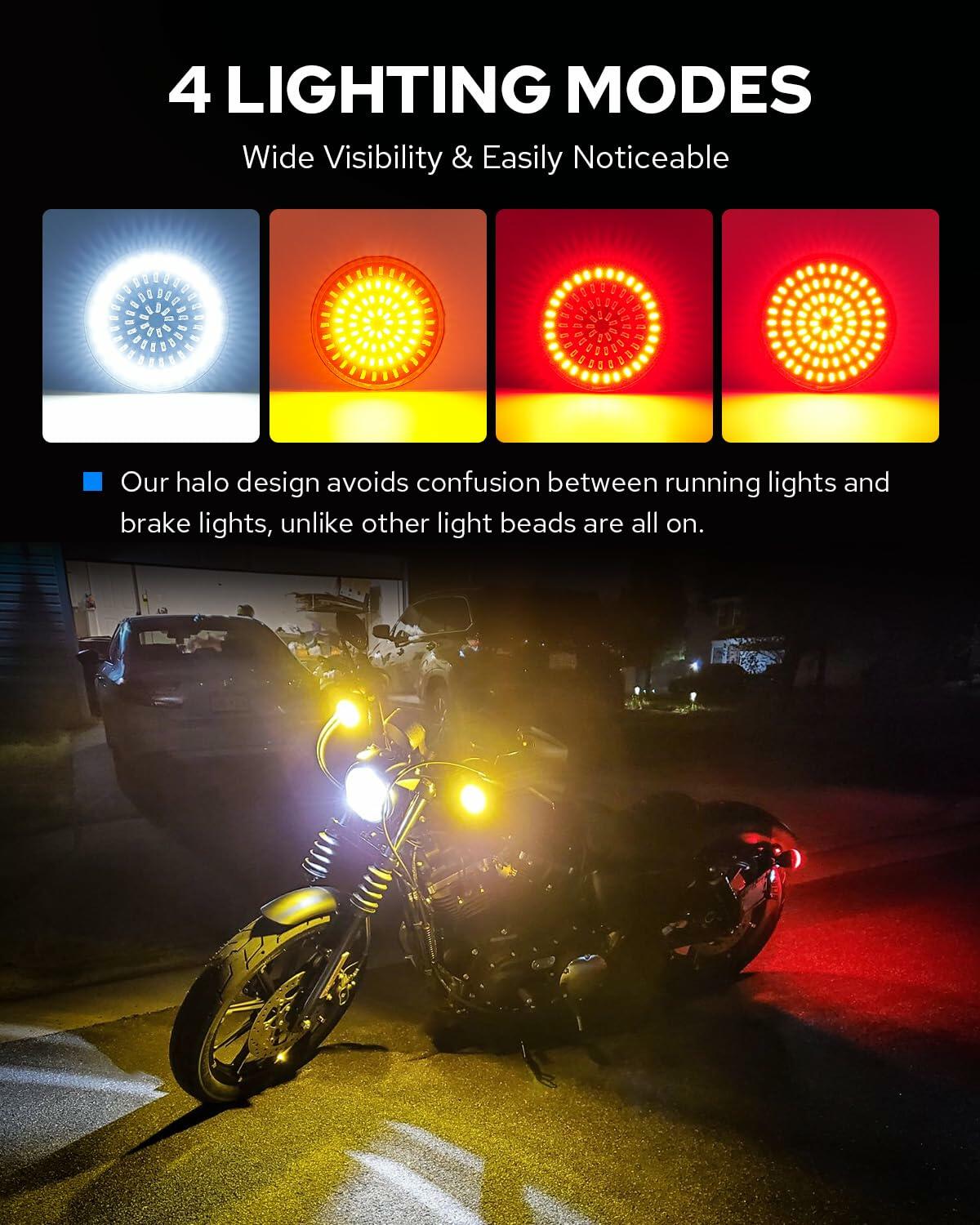 1157 LED Bulbs for Turn Signals - 81 High-Intensity LEDs - Front & Rear Light Replacement Compatible with Harley Davidson 1986-2024 Models - Perfect for Motorcycle Night Riding and Safety Enhancement