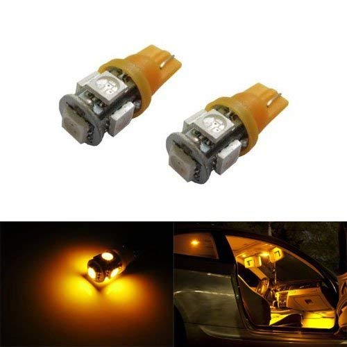 5 SMD 168 194 2825 T10 LED Car Interior Light Bulbs - Amber Yellow - Perfect for Dome, Map, and Dashboard Lighting in Vehicles