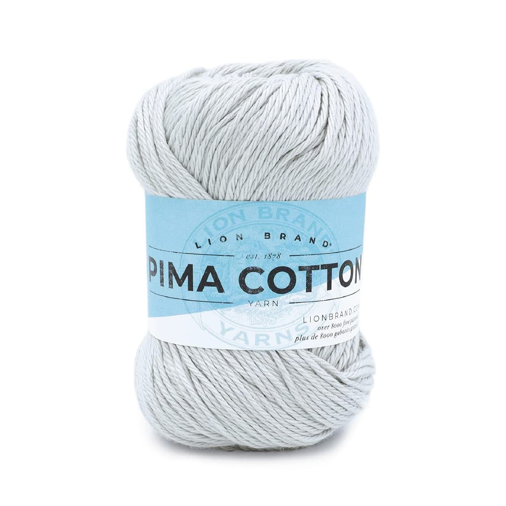 Lion Brand Yarn Pima Cotton Yarn - 1 Skein (Stone Color) | Soft Premium Cotton for Knitting & Crocheting | Perfect for Baby Blankets, Scarves & Summer Garments