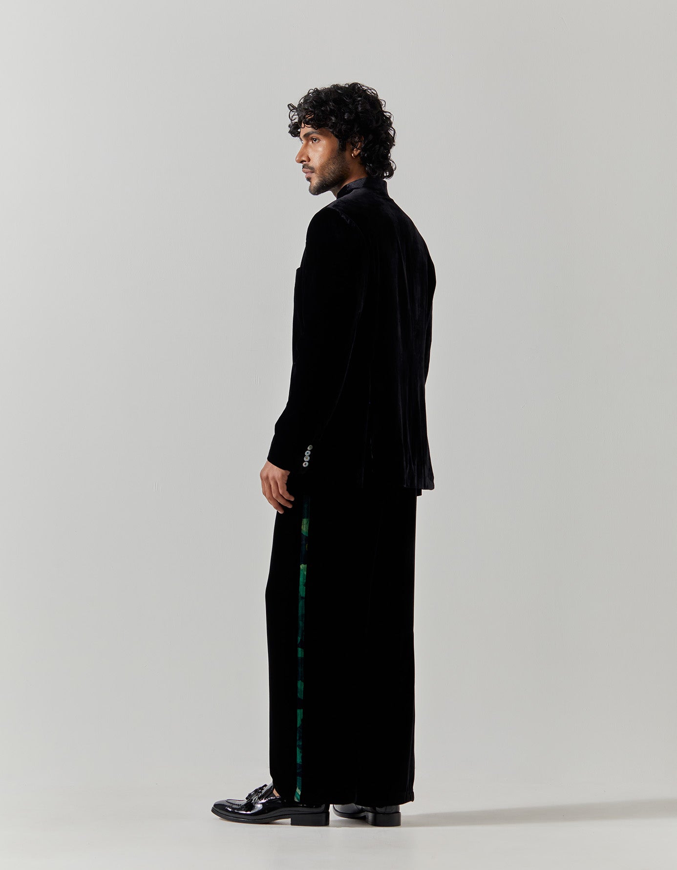 Luxury Bandhgala Silk Velvet Jacket for Men - Black Formal Indian Wedding Sherwani | Perfect for Weddings, Parties & Special Occasions