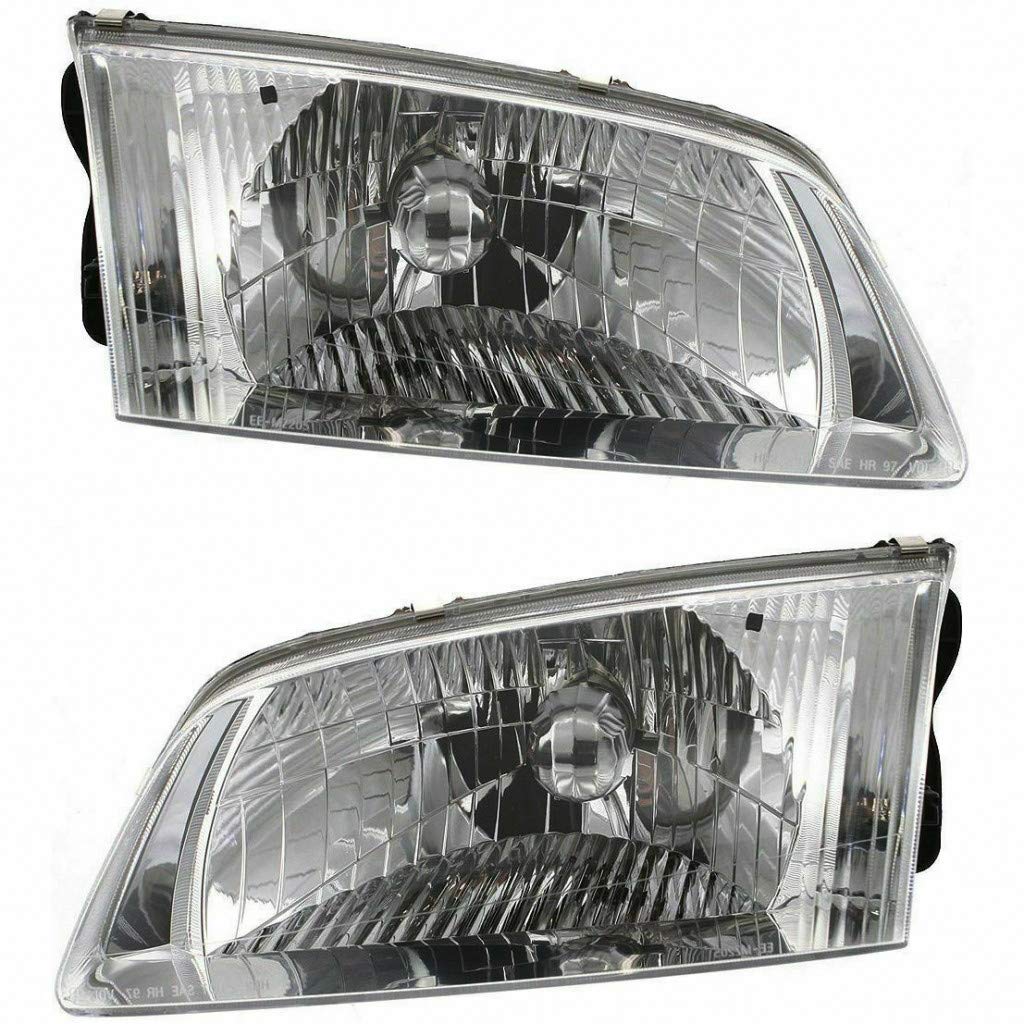 2000-2002 Mazda 626 Headlight Assembly Pair - Driver & Passenger Side with Bulbs (Replaces MA2502116 MA2503116) | Direct Fit Replacement for Improved Night Visibility | Perfect for Daily Commuting & Road Trips