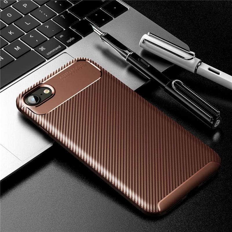 Shockproof Carbon Fiber TPU Case for iPhone SE 2020 - Slim Protective Phone Cover with Military-Grade Drop Protection | Perfect for Outdoor Activities, Travel & Daily Use