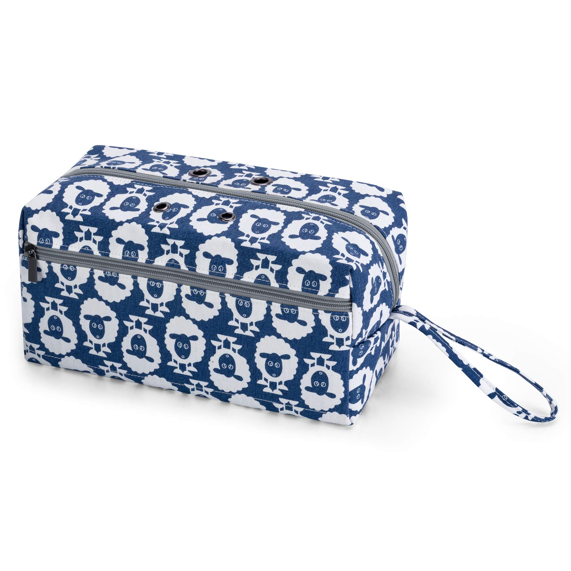 Luxja Large Yarn Storage Bag - Knitting & Crochet Organizer for Yarn Skeins, Hooks, Needles (up to 10 Inches) - Portable Craft Carrier with Sheep Design - Perfect for Knitting Projects at Home or Travel