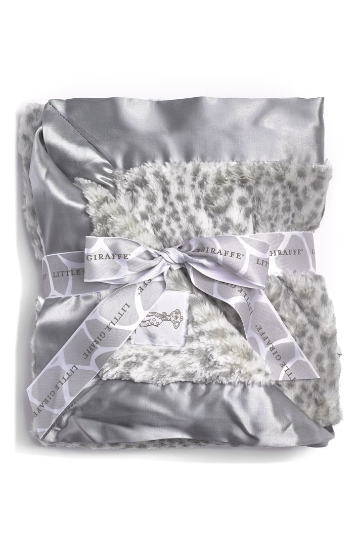 Little Giraffe Snow Leopard Blanket - Ultra Soft Plush Throw for Kids & Adults - Perfect for Nursery, Bedroom, Couch & Travel