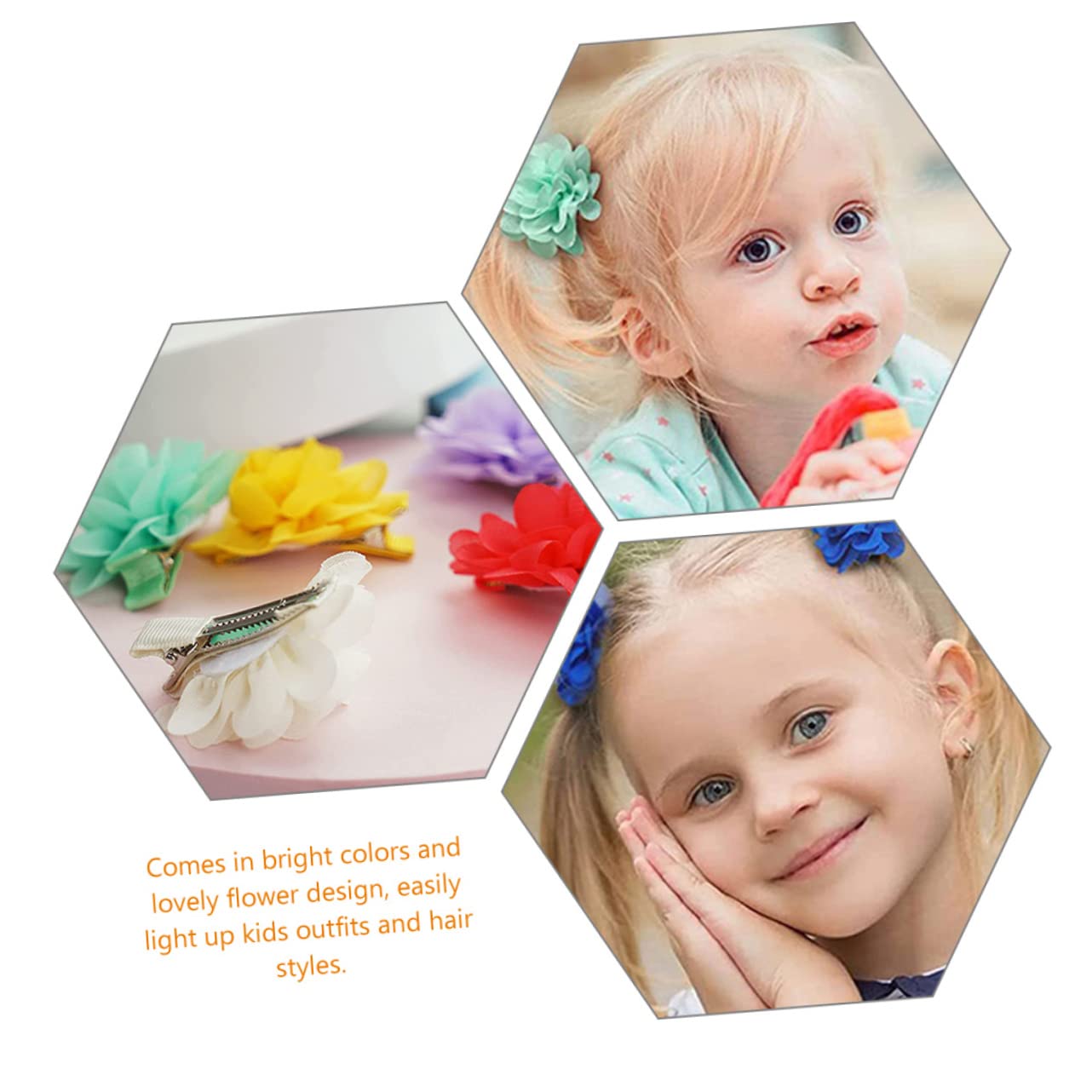 UPKOCH 40 Pcs Spinning Hair Clips for Kids - Soft Fabric Hair Accessories for School & Play