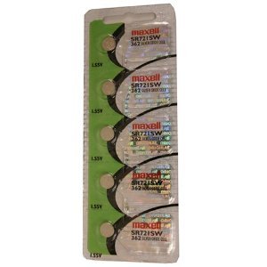 Maxell SR721SW 362 Silver Oxide Watch Batteries - 5 Pack, Made in Japan, Long-Lasting Power for Watches, Calculators & Small Electronics