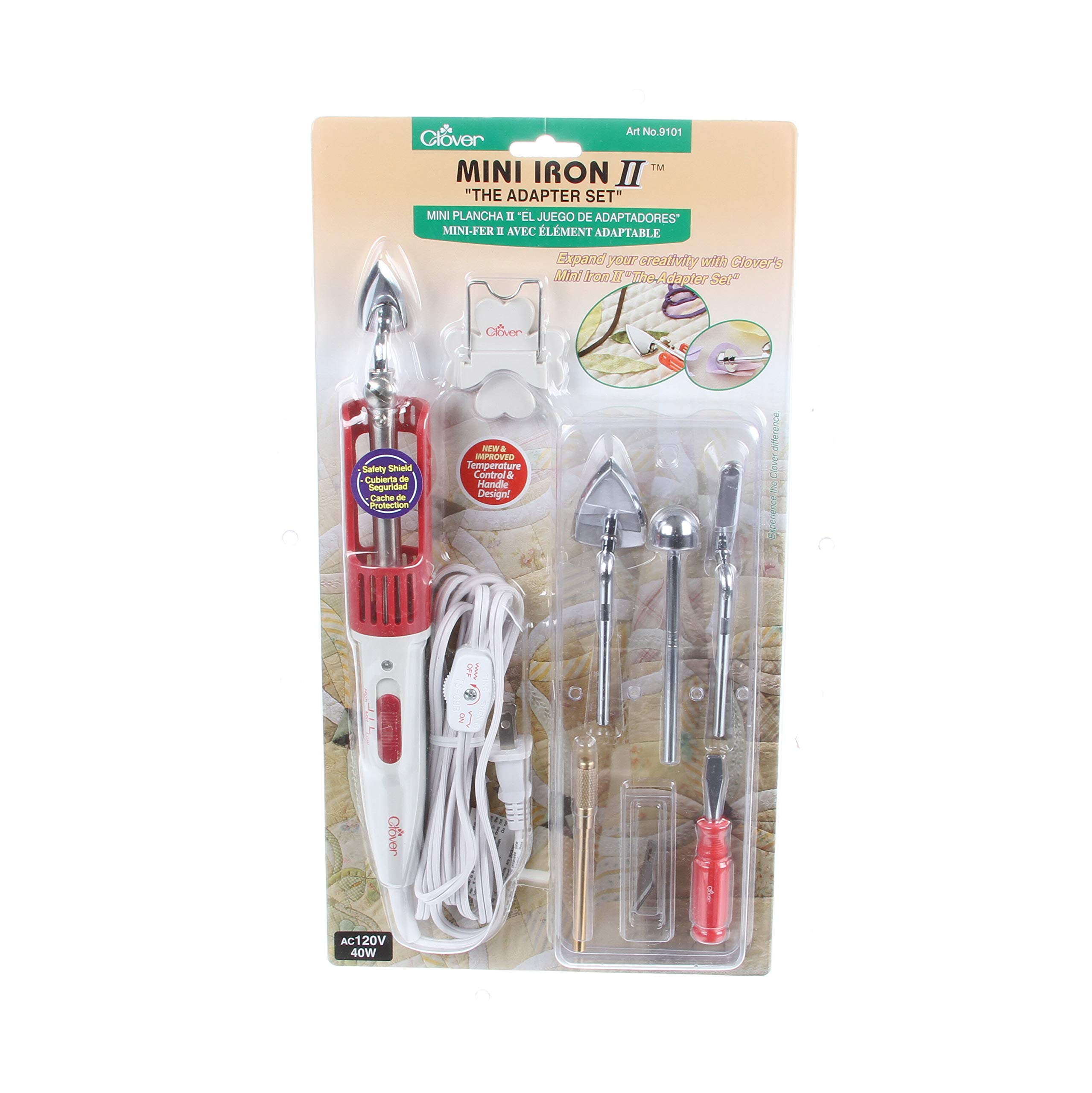 Mini Iron II with Assortment of Tips - Portable Cordless Iron for Quilting, Sewing & Crafts - Perfect for DIY Projects, Fabric Repair & Small Ironing Tasks