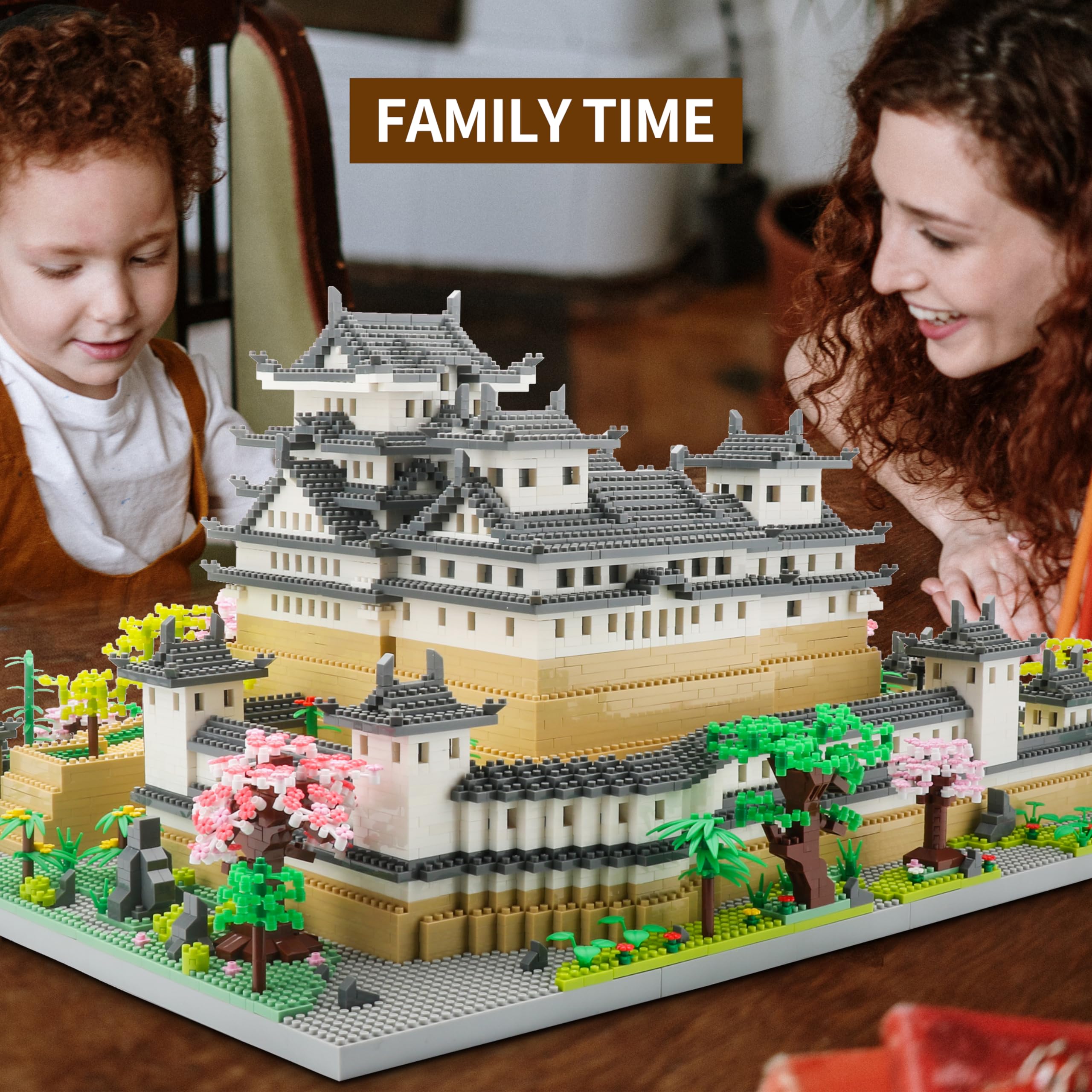 Japanese Micro Mini Building Blocks Set - 10080 PCS Himeji Castle with Cherry Blossoms Architecture Model Kit for Adults, Collectible Landmark Toy Gift | Perfect for Home Decor, Office Display & Stress Relief