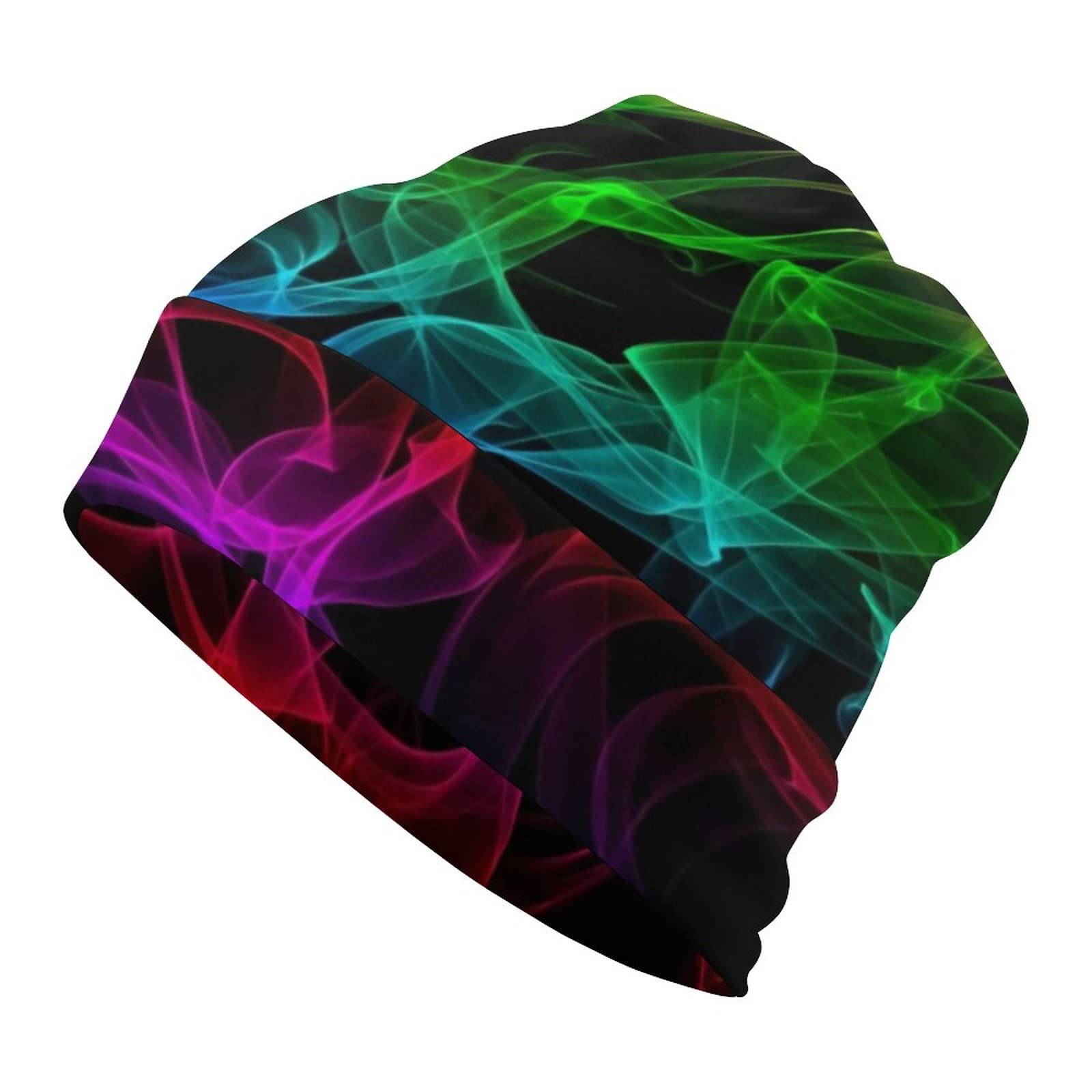 Glow in the Dark Splatter Neon Winter Beanie Hat - Warm Thick Knit Skull Cap for Men & Women - Perfect for Cold Weather, Outdoor Activities & Nighttime Visibility