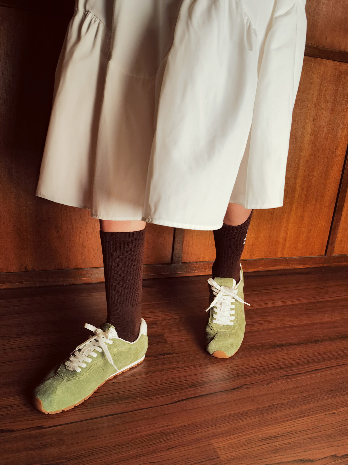 Soft Olive Suede Sneakers for Women - Comfortable Casual Walking Shoes for Everyday Wear, Gym, and Travel