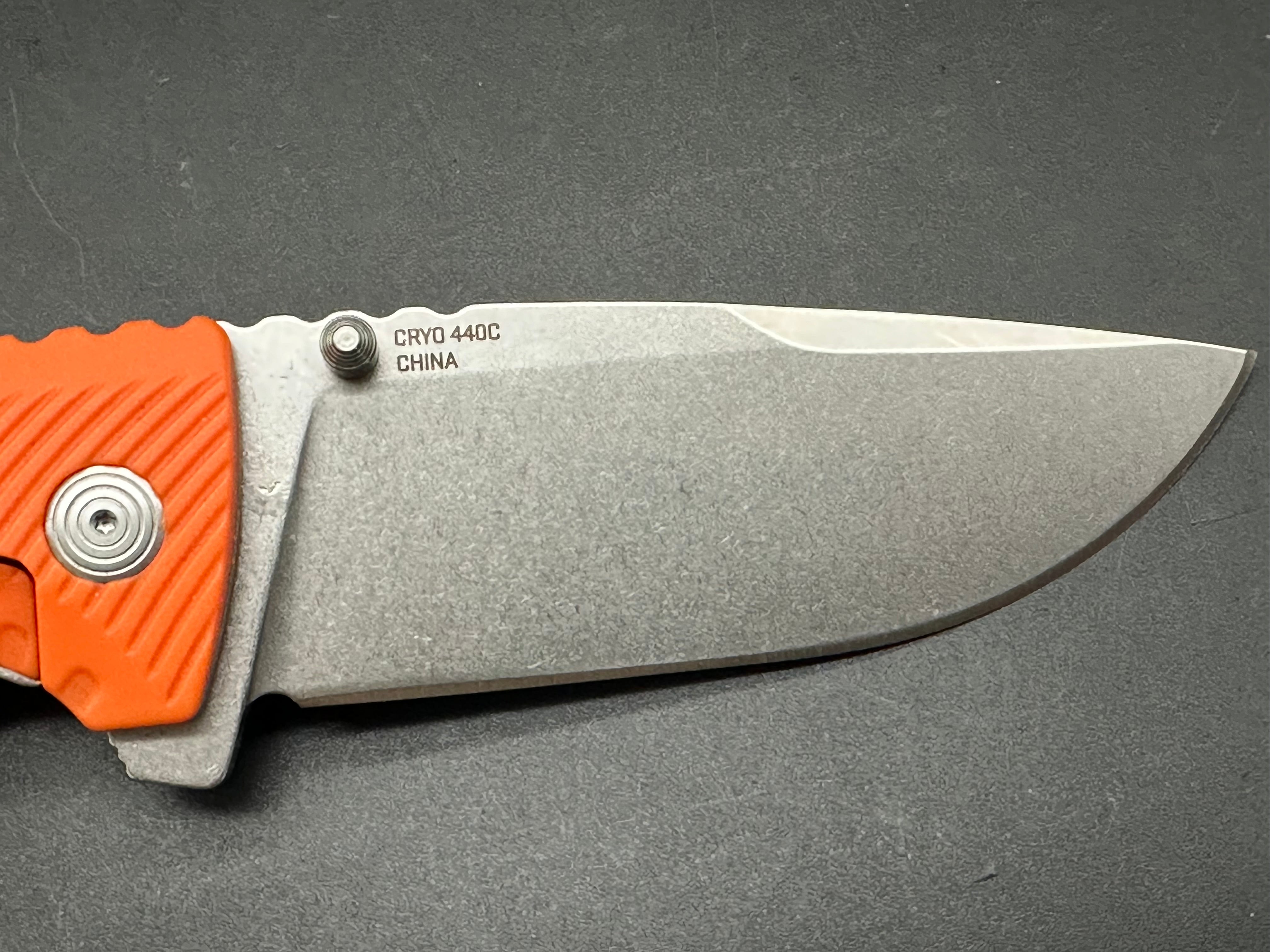 SOG Tellus FLK Blaze Frame Lock Folding Knife - Orange GRN Handle, 3.65