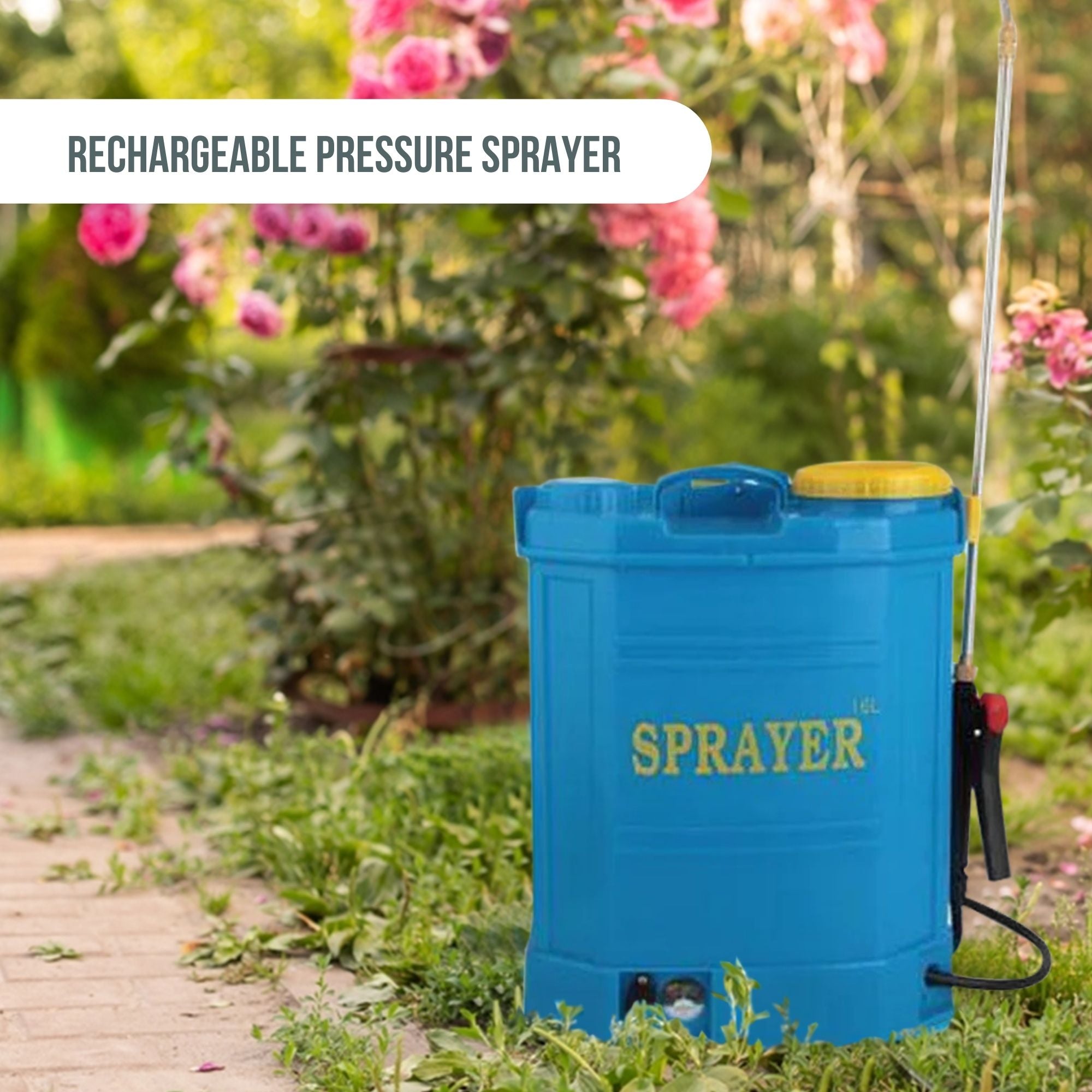 16L Rechargeable Backpack Pressure Sprayer - Portable Electric Garden Weed Sprayer Pump for Lawns, Farms & Outdoor Cleaning | Battery Powered Spraying System
