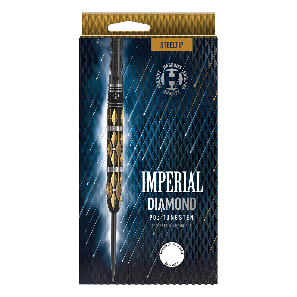 Premium Harrow Imperial Diamond 90% Steel Tip Darts - Professional Tournament Darts Set for Bars, Pubs & Home Game Rooms