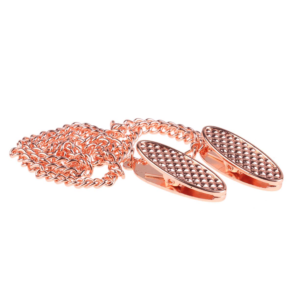 IEFIEL Durable Metallic Napkin Holder - Stainless Steel Napkin Chain Bib Clip, Rose Gold (One Size) - Perfect for Weddings, Parties, and Fine Dining Restaurants