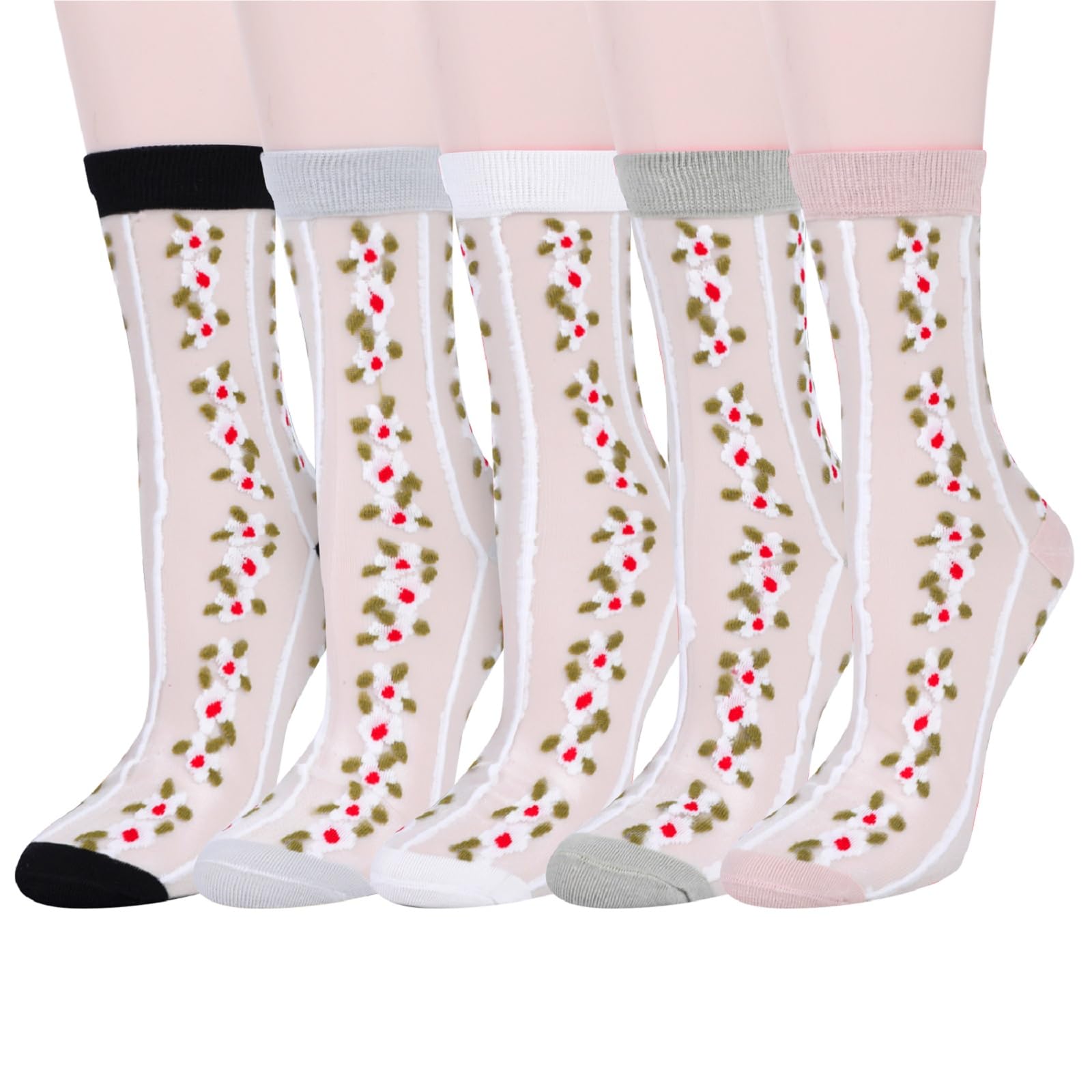 Sheer Transparent Nylon Socks for Women - Summer Mesh Socks for Daily Wear