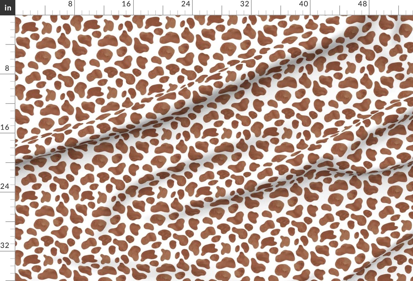Premium Cow Print French Gold & Brown Spotted Animal Farm Fabric by Spoonflower - Soft Minky Material for Sewing Baby Blankets, Quilt Backing & Plush Projects - Perfect for Nursery Decor, DIY Crafts & Farmhouse Style Home Decor